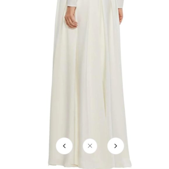 MAC DUGGAL EMPIRE WAIST LONG SLEEVE PLEATED WHITE GOWN sz 4 - Picture 6 of 6